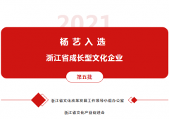 太阳城官网入选 “浙江省生长型文化企业”
